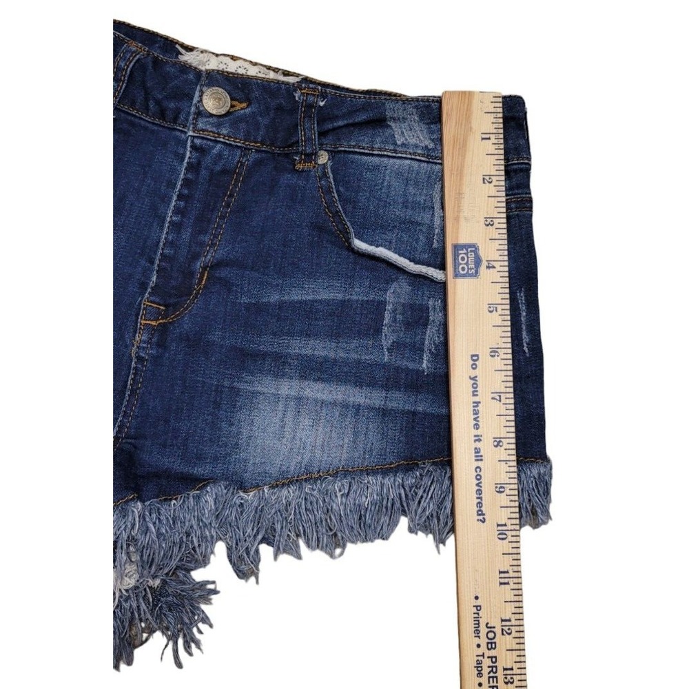 Anthropologie‎ Altard State Shorts Womens 7 Cut Off Blue Denim Distressed Jean - Picture 8 of 12